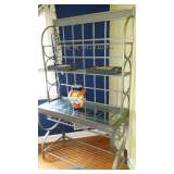 Metal/glass bakers rack matches the table