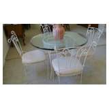 Glass/metal dining table 