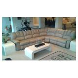 leather reclining sectional