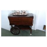 Drop leaf tea cart