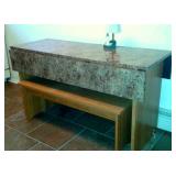 Marble drop leaf table