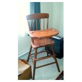 wooden vintage high chair