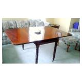 drop leaf table with wooden hinge 