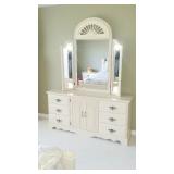 Dresser with mirror for full bedroom set
