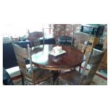 rustic circular table and chairs