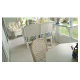 Sunroom with wicker furnishings