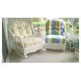 Wicker rocker and chair