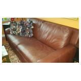 Leather sofa bed