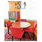Copper top dining table for 4