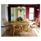 Rattan dining table for (8)