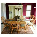 Rattan dining table for (8)