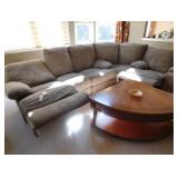 Microfiber sectional with (4) recliners