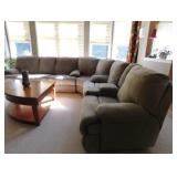 Microfiber sectional with (4) recliners