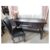 leather studded chair and desk