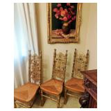 (4) gold tone chairs