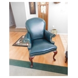 Green leather chair