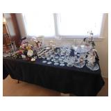 table or collectibles and glassware