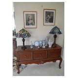 Entry, stained glass lamps