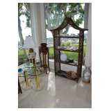 Asian Influence etagere, cups, saucers, plant stand