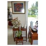 plant stands, artwork