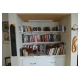 Books, bookends, studio sculpture