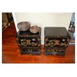 Pair asian influence side tables