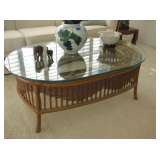 Vintage rattan table