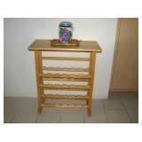 Wood wine bottle stand