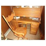 Roll Top Desk and Chair