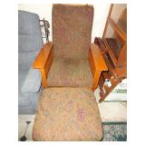 Mission style rocker and ottoman