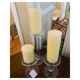 crystal pillar candle holders