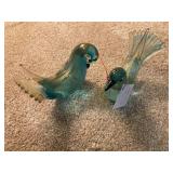 murano inspired bird pair