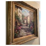 framed Tuscan street scene