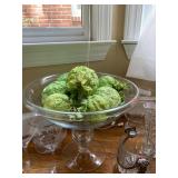 "mock" mock oranges in footed center bowl