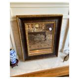 rectangular framed beveled glass mirror