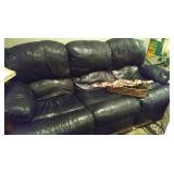 Black leather sofa