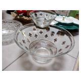MCM Fleur-de-lis Chip & Dip Bowls