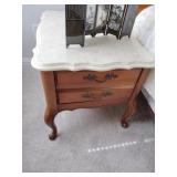 Bassett French Provincial Marble Top Side Table