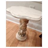 Marble Top Cherub Side Table