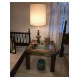 SQUARE GLASS TOP END TABLE