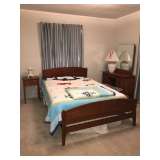 MID CENTURY BEDROOM SET, BED, DRESSERS