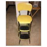 YELLOW ANTIQUE COSCO STEP STOOK CHAIR