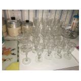 FANCY STEM GOBLETS, GLASSES, WINE GLASSES