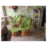 Wicker Rockers w/ Stool
