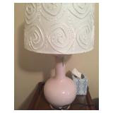 Pink lamp with swirl lampshade