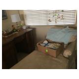 Fabric covered chaise lounge