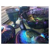 Blue Carnival glass