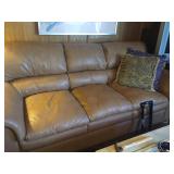 Tan leather sofa