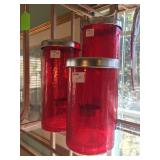 Red candle holders 