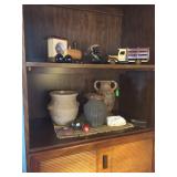 Pottery, wooden toy truck